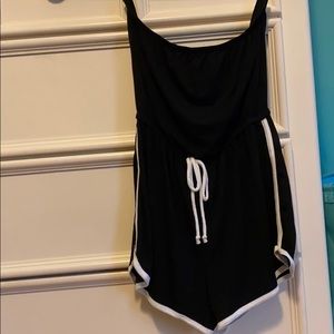 Strapless black romper